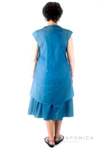 Asymmetrical Denim Flared Skirt in Japanese Cotton Fabric
